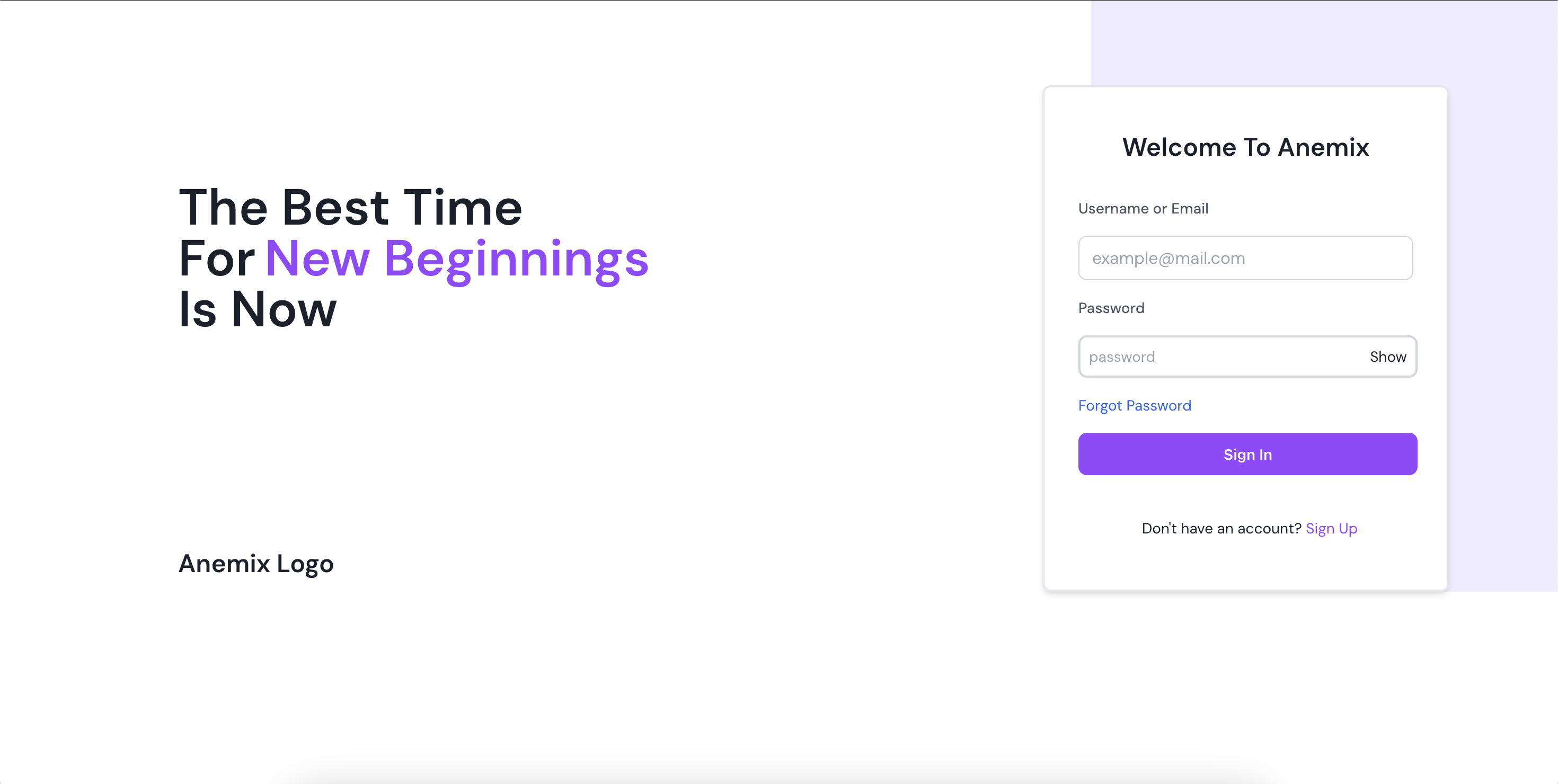 Anemix project screenshot